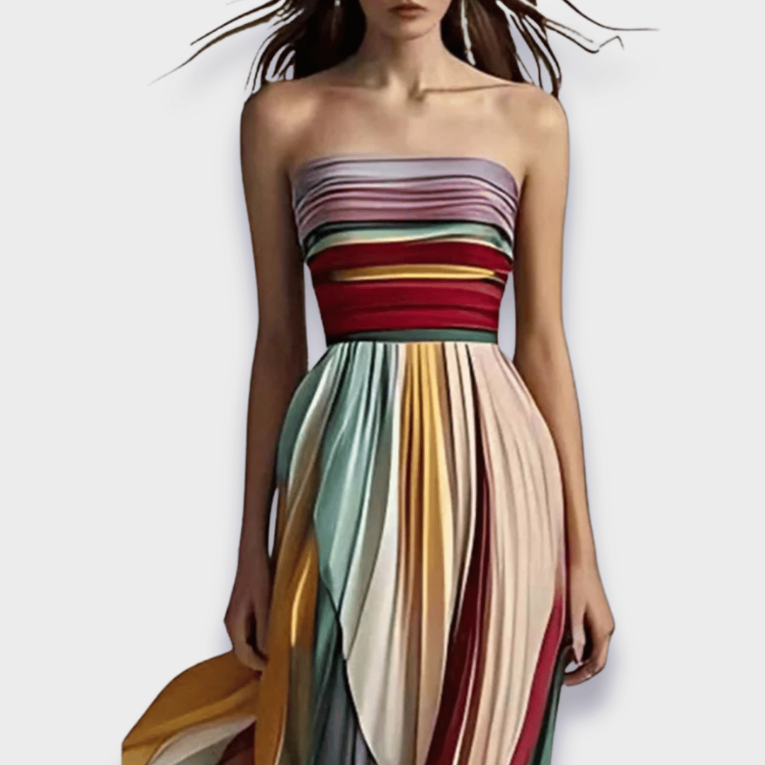 Amaia | Women's Strapless Pleated Maxi Dress