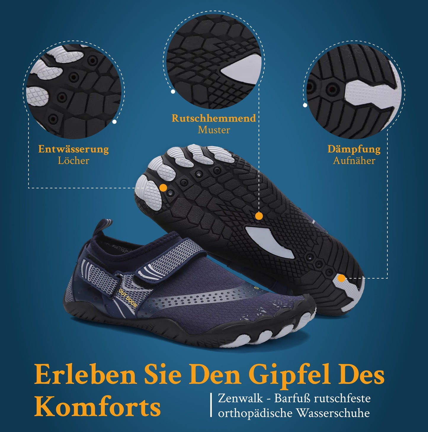 Zaira | Zapatos ortopédicos de agua con suela antideslizante y correa