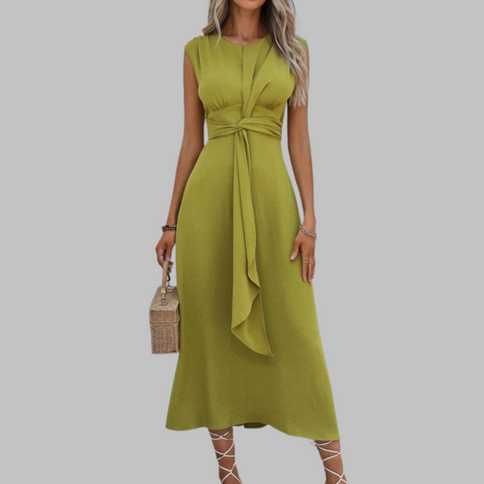 Zanira | Vestido maxi elegante con cuello redondo y sin mangas