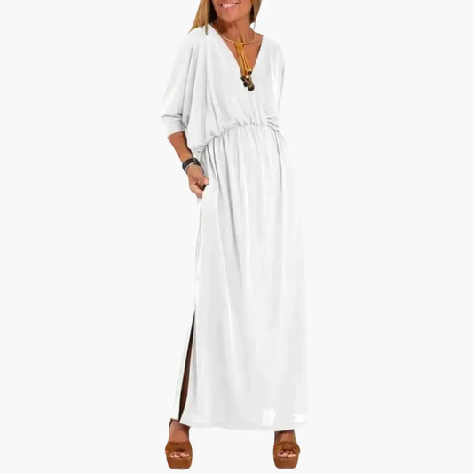 Pilar | Vestido para mujer con cuello en V y diseño largo