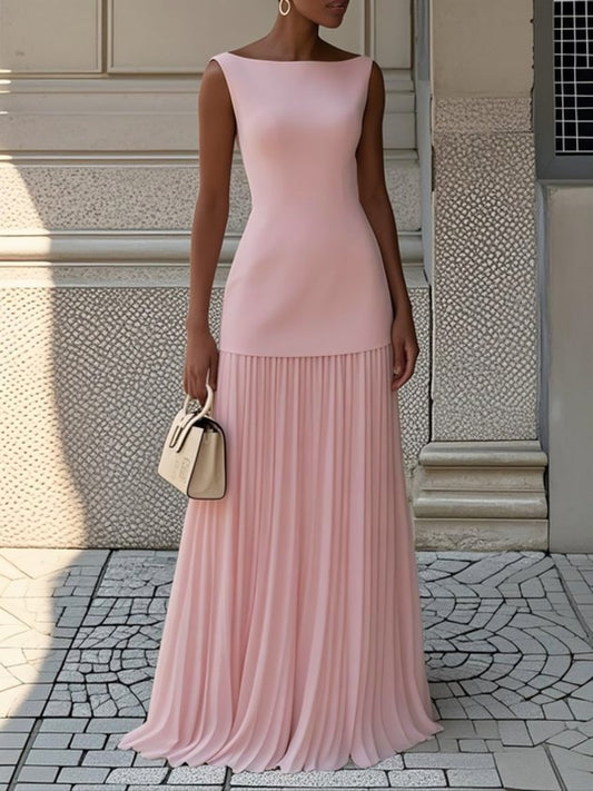 Maribella | Vestido Sin Mangas Con Pliegues Para Mujer | Elegante