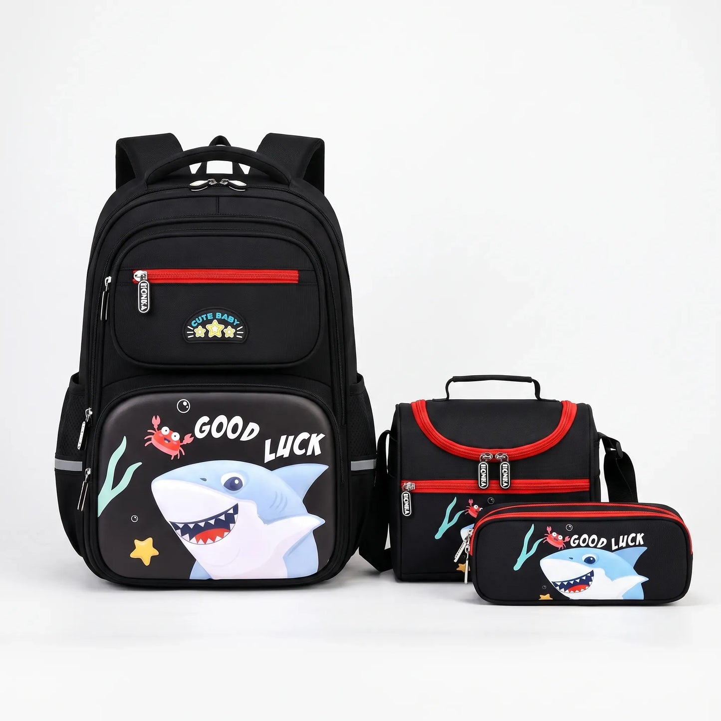 Timi | Dreiteiliges Schulrucksack-Set mit Umhängetasche und Federmäppchen