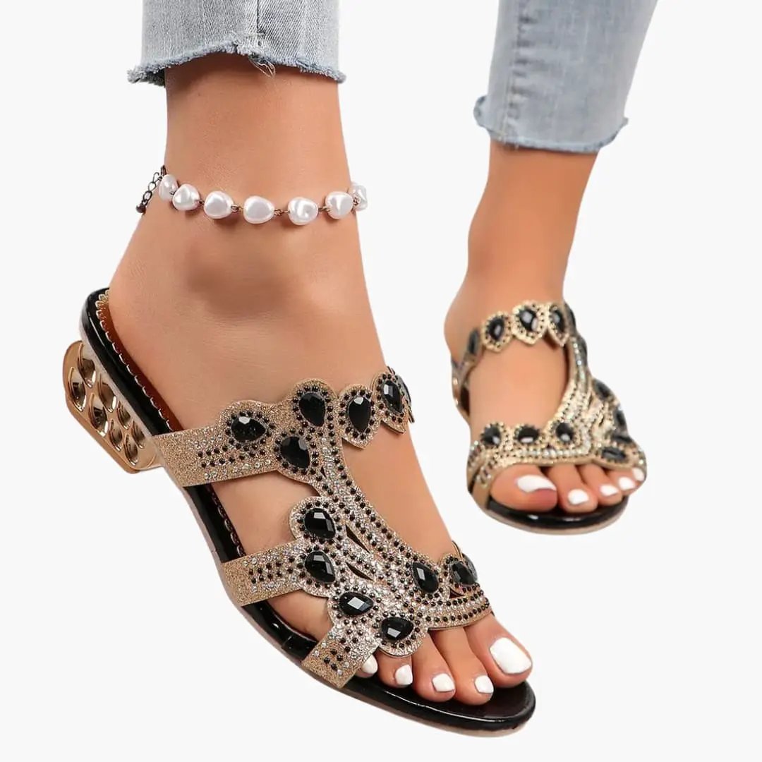 Belinda | Sandalias para mujer con tiras ajustables y empeine decorado