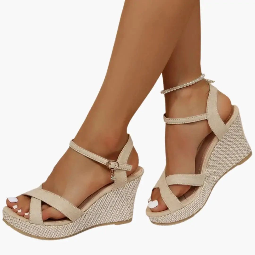 Rosario | Sandalias de cuña para mujer con hebilla y plantilla acolchada