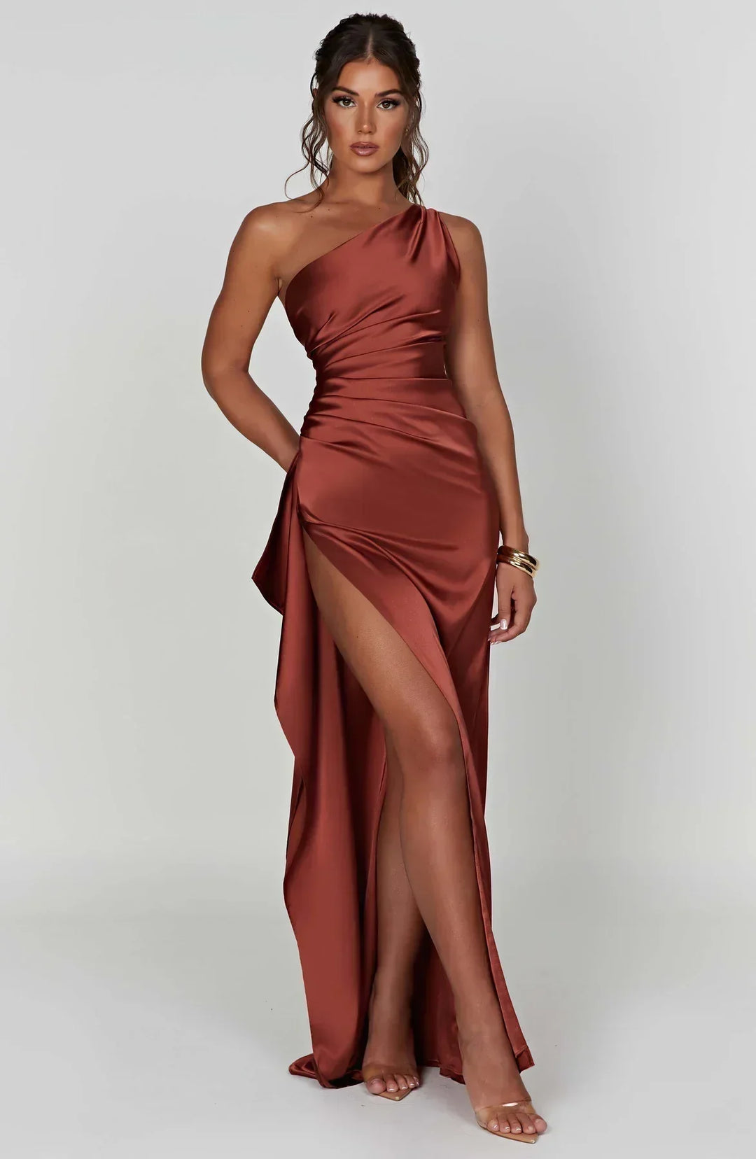 Zinnia | Vestido largo de noche para mujer con diseño asimétrico