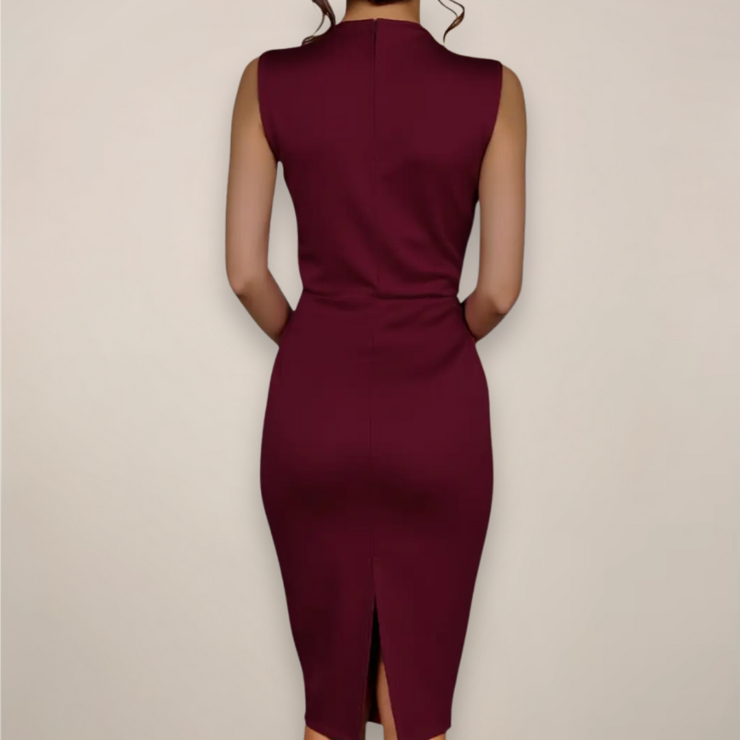 Gloria | Elegantes ärmelloses Midi-Kleid mit Schleife für Damen