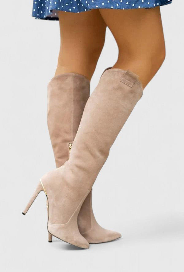 Amparo | Botas altas clásicas de mujer para primavera con puntera puntiaguda