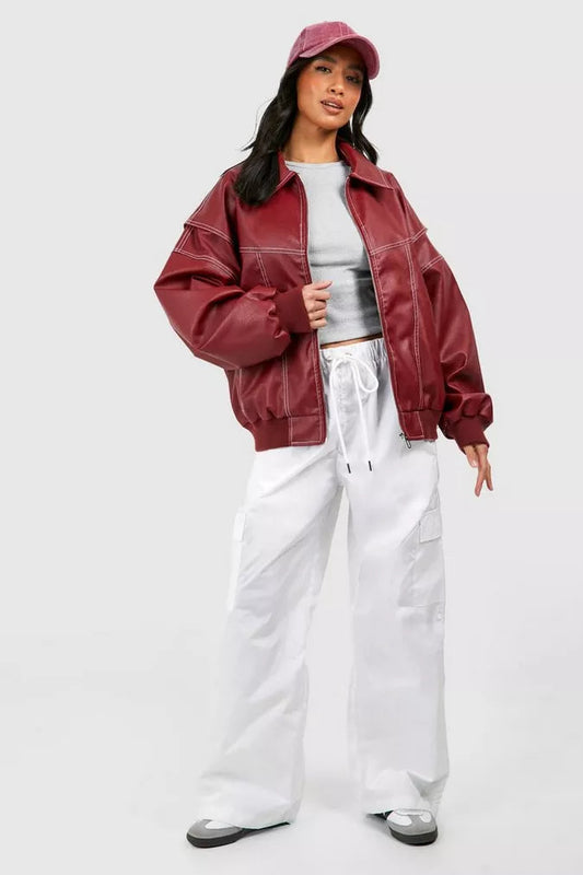 Elodina | Chaqueta bomber oversize para mujer efecto cuero | Atrevida