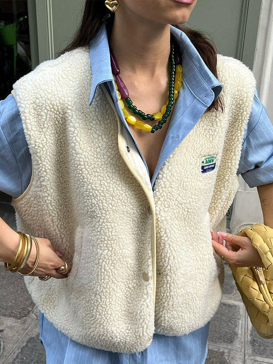 Alaia | Chaleco acolchado de mujer suave con botones y bolsillos | Aislante