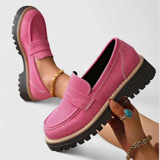 Quirina | Mocasines para mujer con suela gruesa robusta | Cómodos