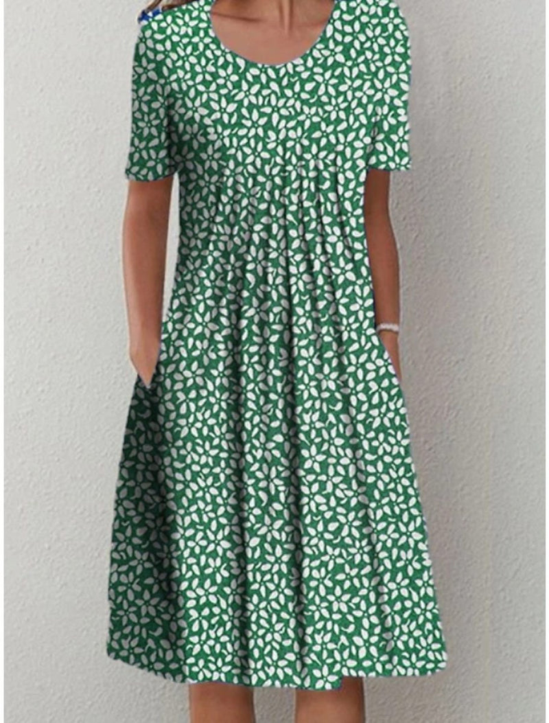 Aroha | Lässiges Kleid mit Blumenmuster und Taschen
