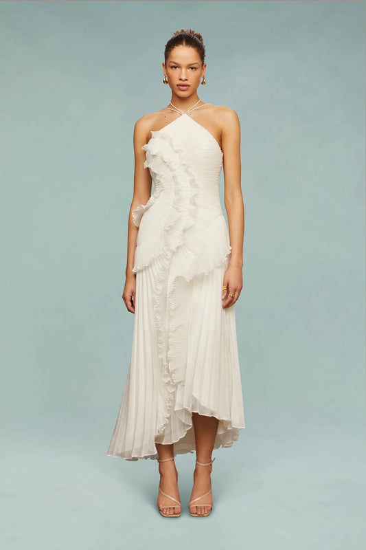Elvira | Vestido maxi para mujer con un hombro estilo boda