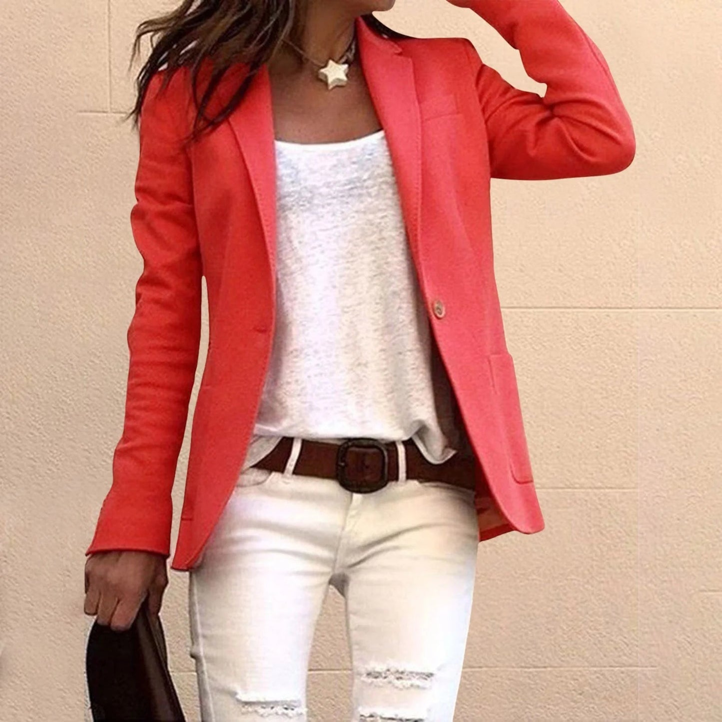 Delmira | Formeller Blazer mit langen Ärmeln, Revers und Taschen | Lange Ärmel