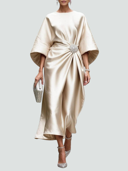 Koralia | Vestido midi para mujer con nudo frontal elegante | Moderno
