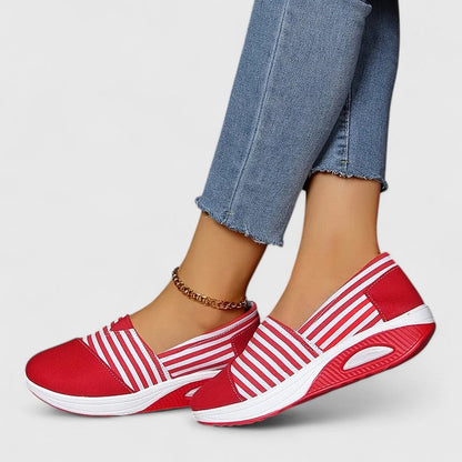 Julena | baskets orthopédiques sans lacets avec rayures et design