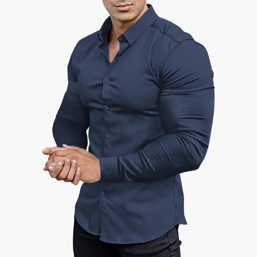 José | Slim-Fit-Herrenhemd mit Knöpfen und langen Ärmeln  