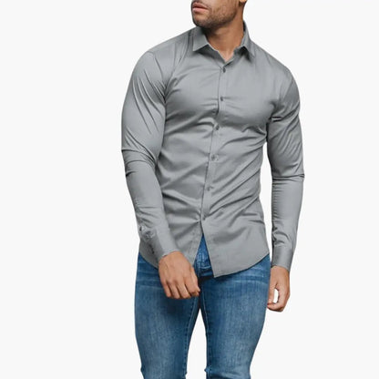 José | Slim-Fit-Herrenhemd mit Knöpfen und langen Ärmeln  