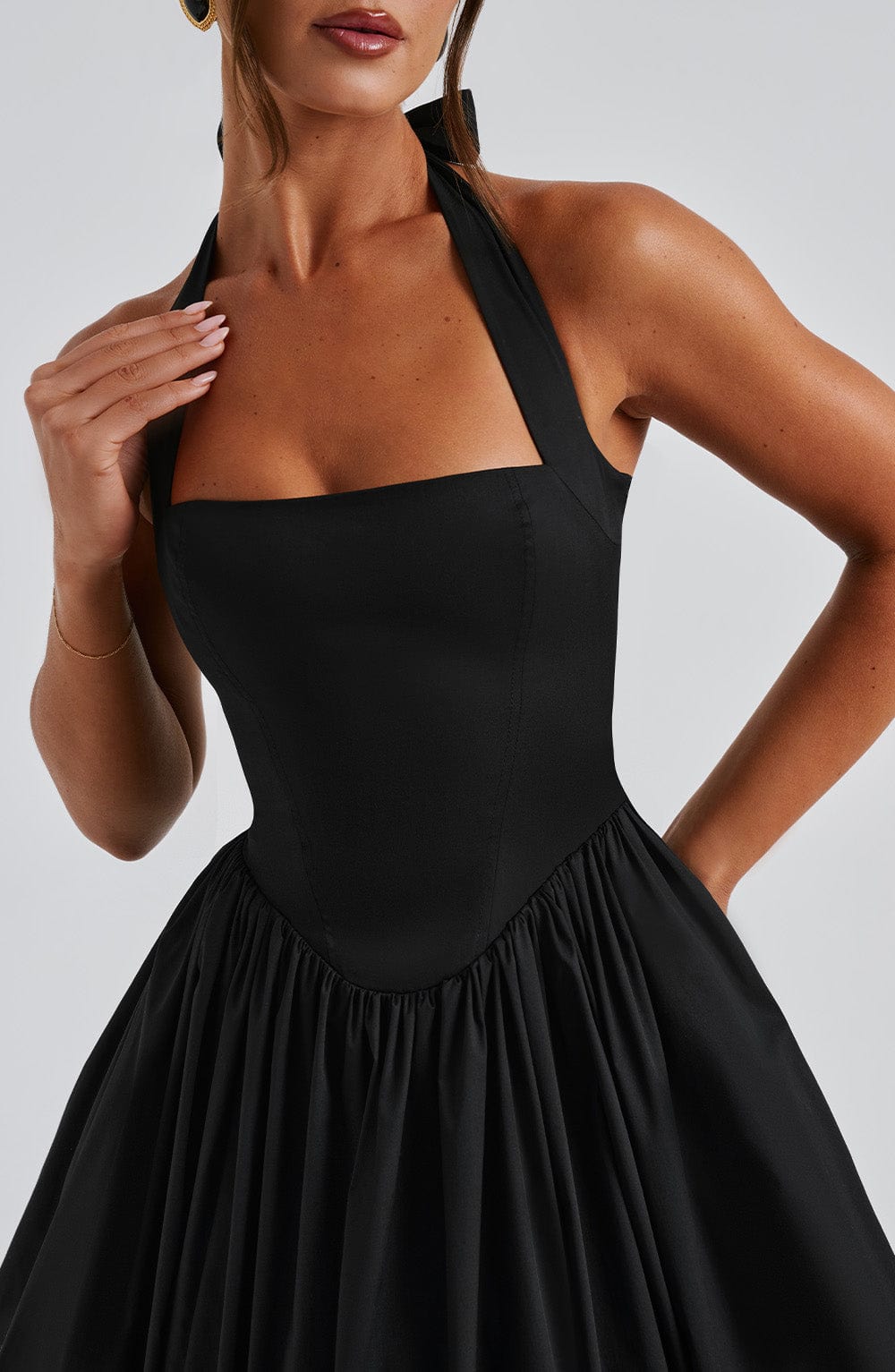 Lúa | Vestido midi halter para mujer para eventos