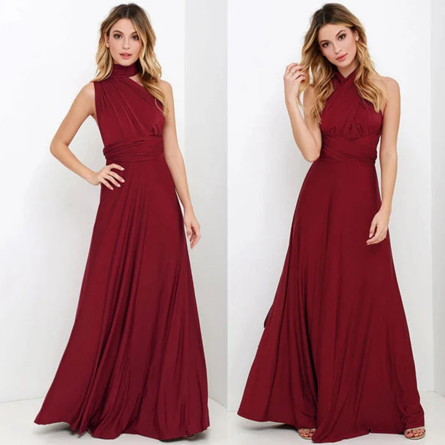 Elena | Vestido largo con espalda descubierta y diseño multiuso