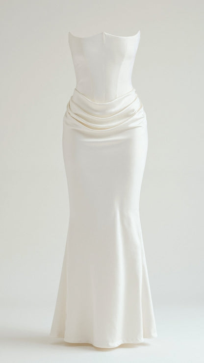 Florena | Vestido maxi de boda con silueta columna elegante para mujer