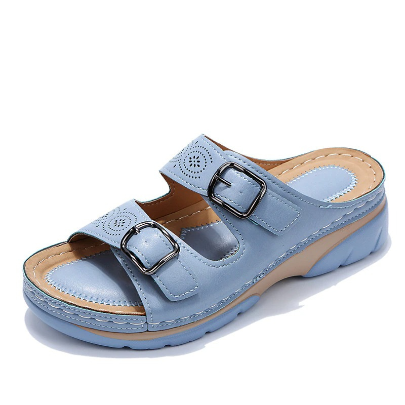 Sara | Orthopädische Damensandalen mit doppelter verstellbarer Schnalle