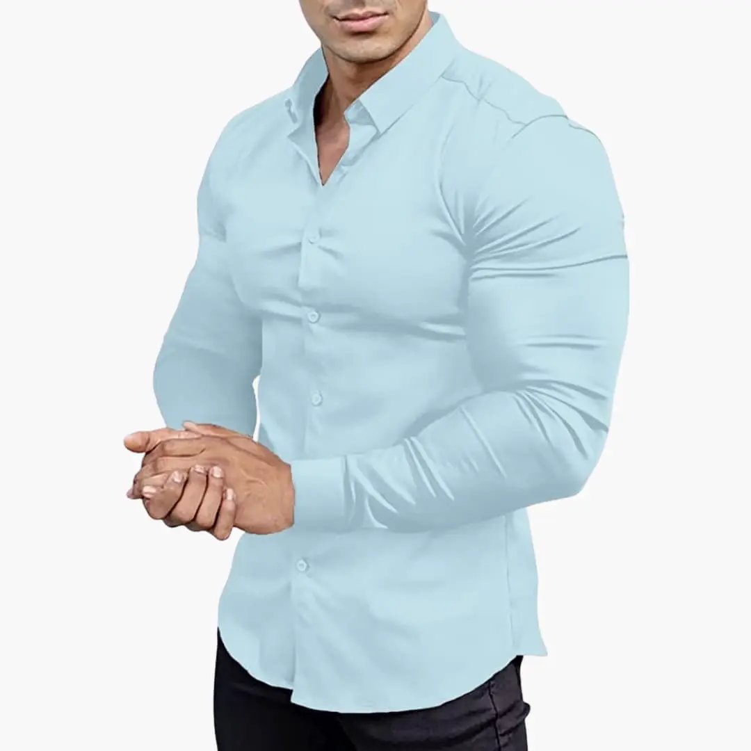 José | Slim-Fit-Herrenhemd mit Knöpfen und langen Ärmeln  