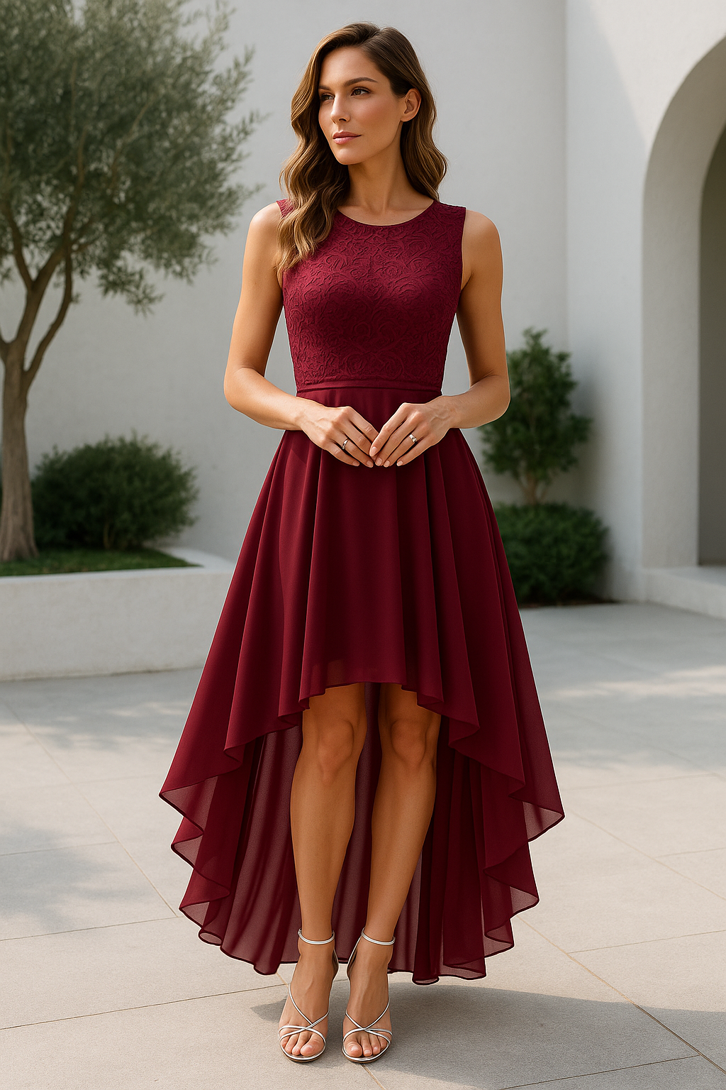 Sonia | Vestido asimétrico elegante para mujer invitada de boda