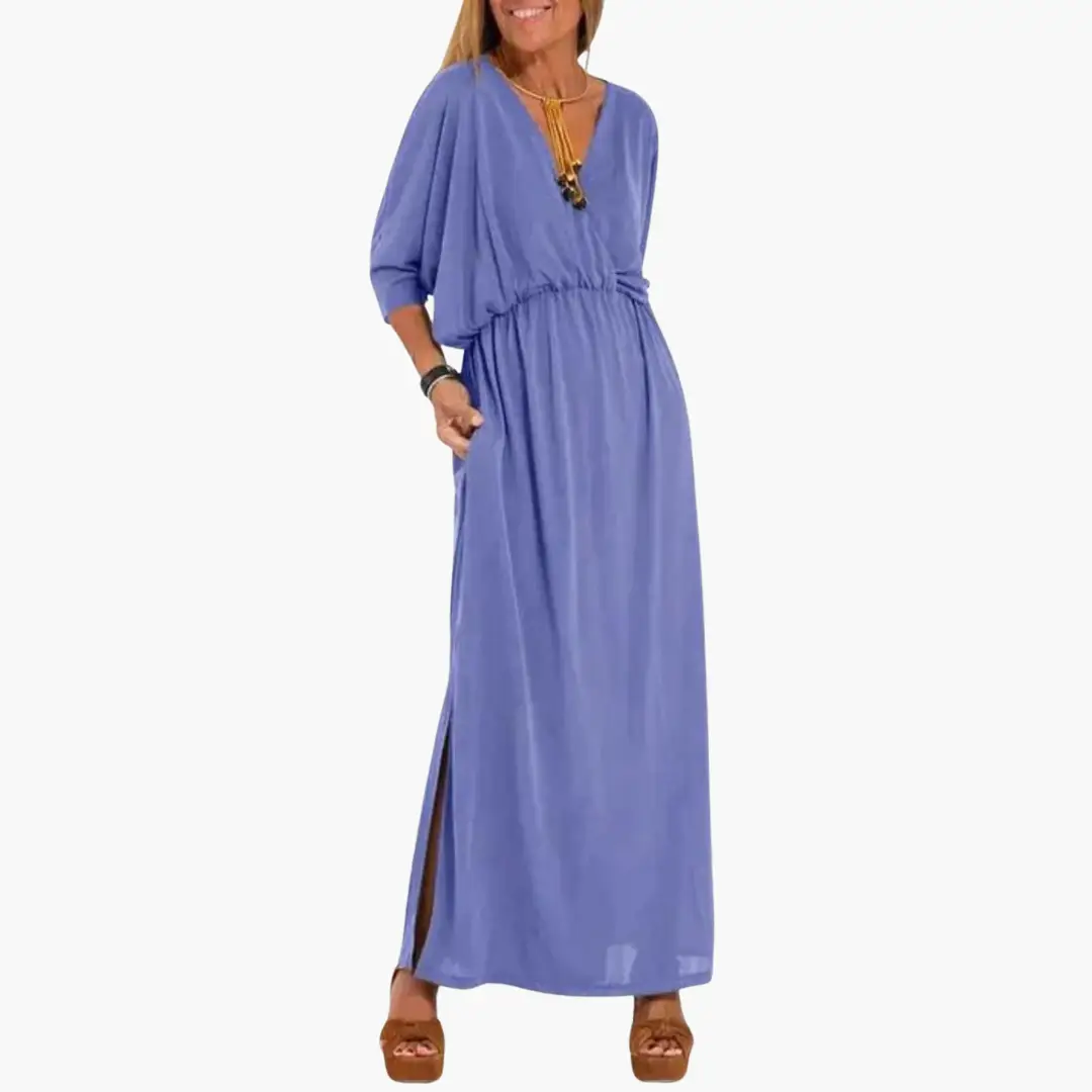 Pilar | Vestido para mujer con cuello en V y diseño largo