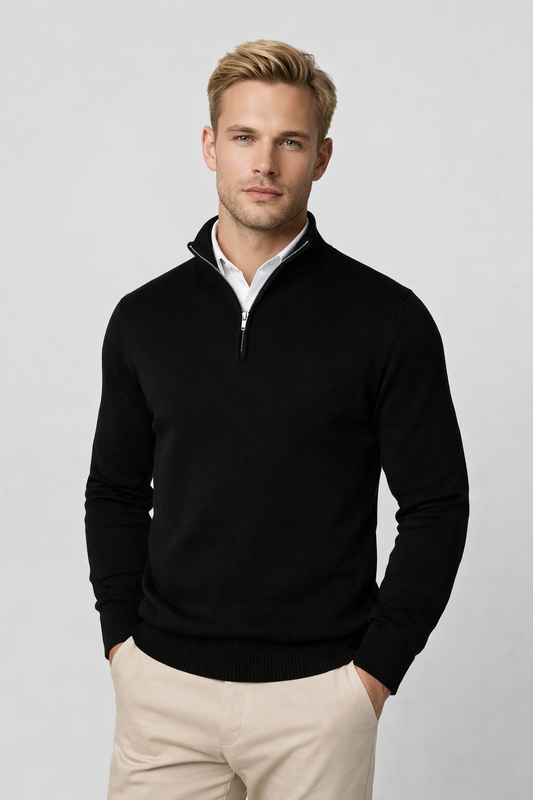 Velmior | Suéter para hombre con media cremallera y cuello alto