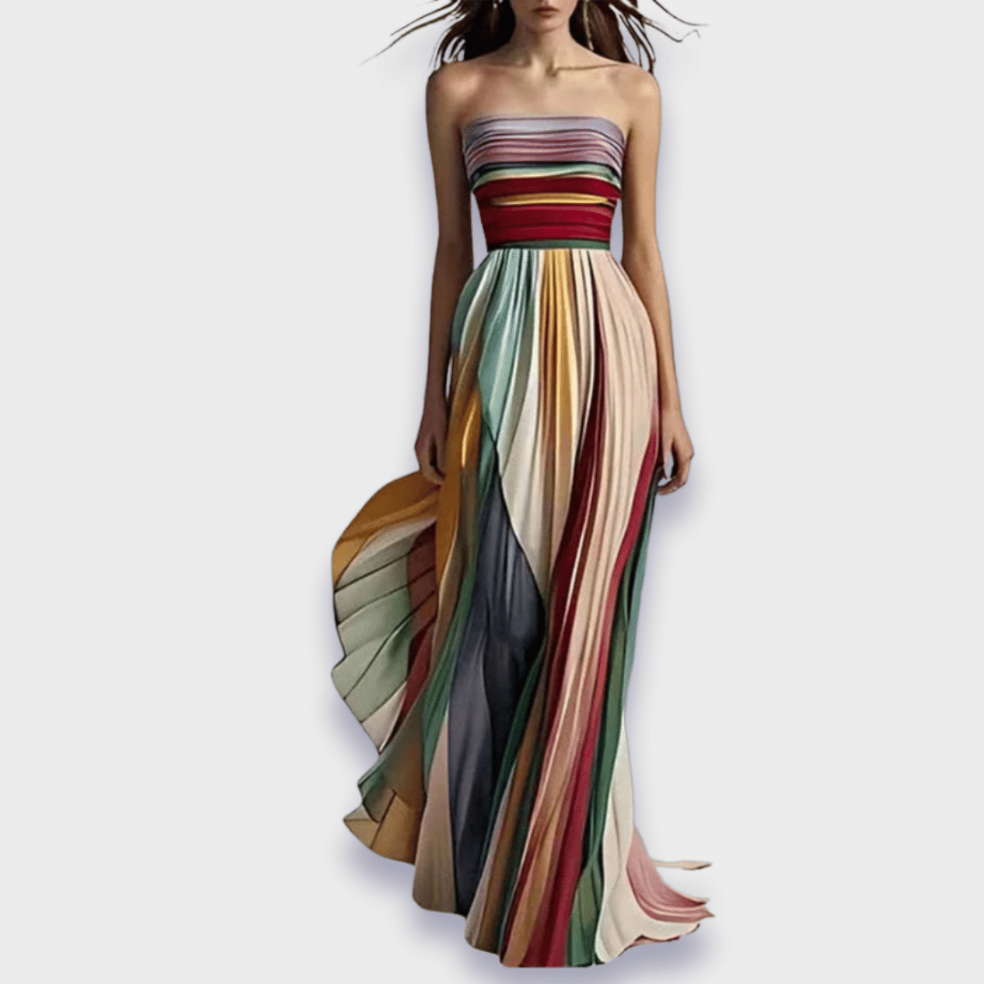 Amaia | Women's Strapless Pleated Maxi Dress