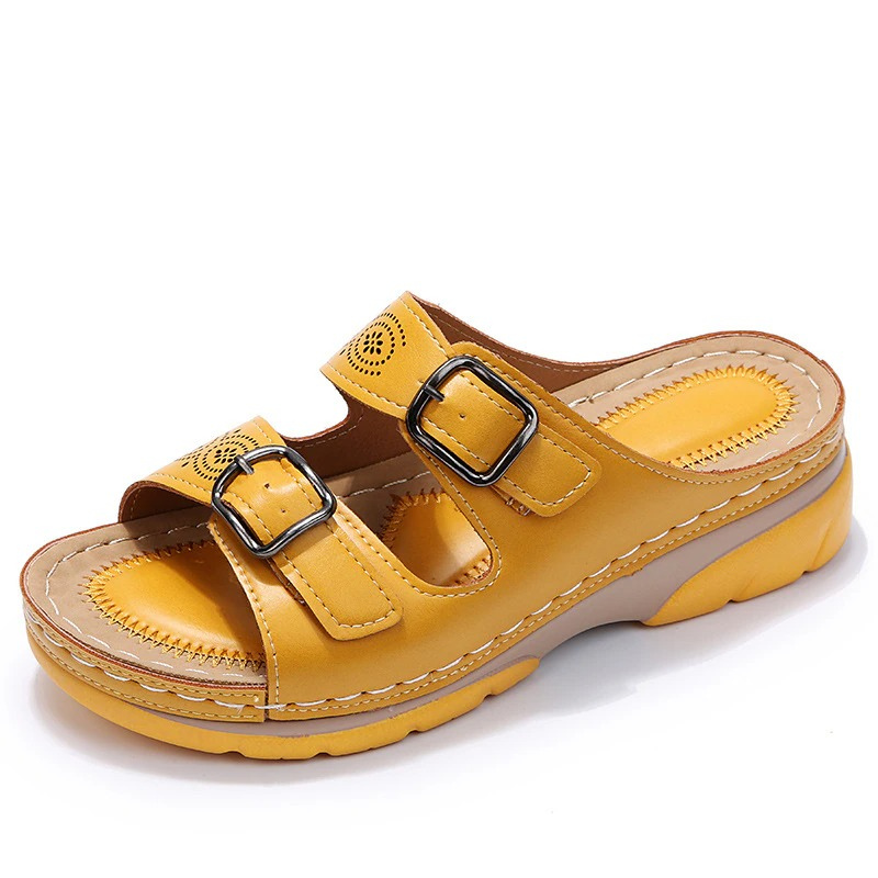 Sara | Orthopädische Damensandalen mit doppelter verstellbarer Schnalle