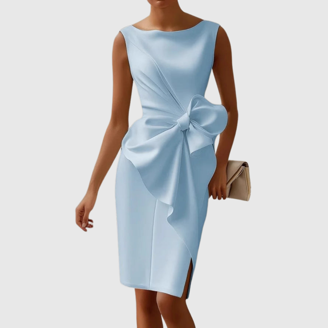 Montserrat | Robe midi sans manches avec détail croisé