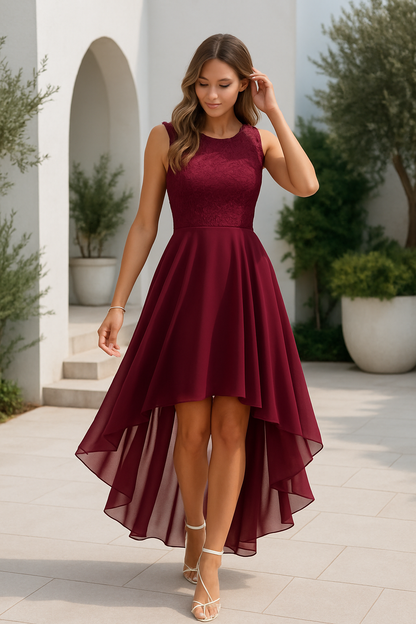 Sonia | Vestido asimétrico elegante para mujer invitada de boda