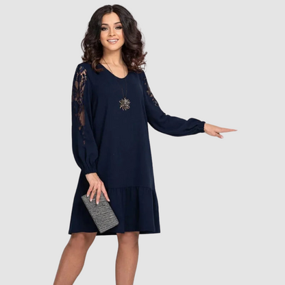 Lorea | Vestido Midi con Manga Larga y Silueta Suelta para Mujer