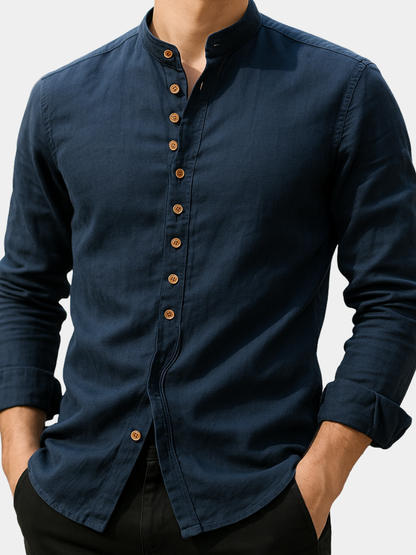 Lioren | Camisa con botones y manga larga de lino y algodón