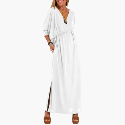 Pilar | Vestido para mujer con cuello en V y diseño largo