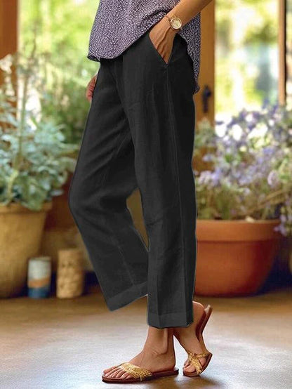 Wendolina | Pantalones rectos para mujer con tejido suave | Cómodos