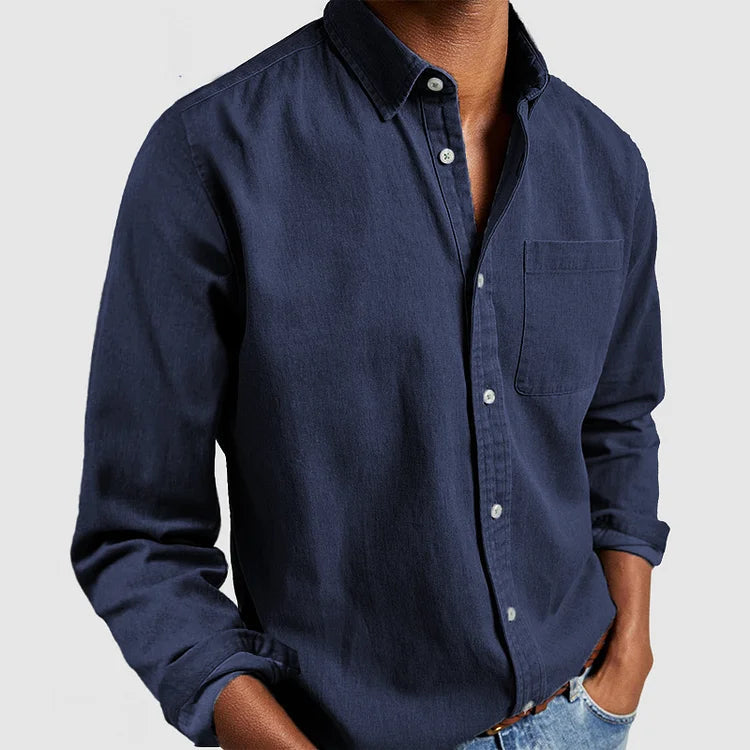 Dorian | Camisa clásica de hombre de manga larga con bolsillo cómodo | Elegante