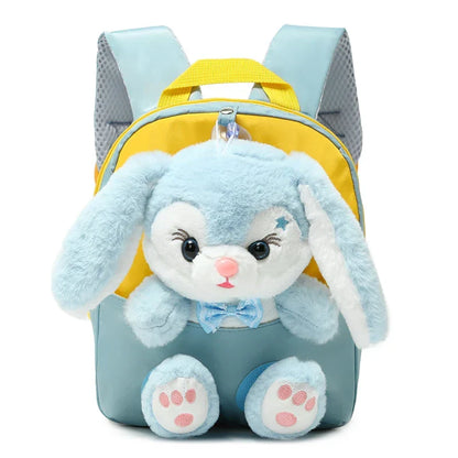 Mochi | Mochila infantil con conejo de peluche y cremallera