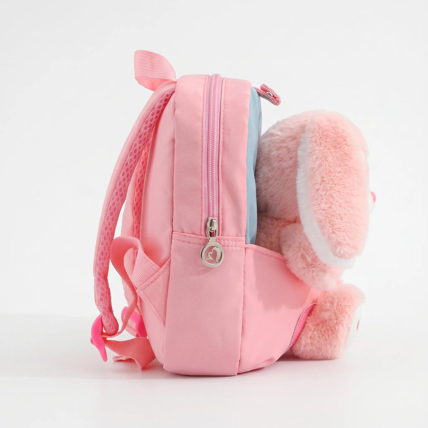 Mochi | Mochila infantil con conejo de peluche y cremallera
