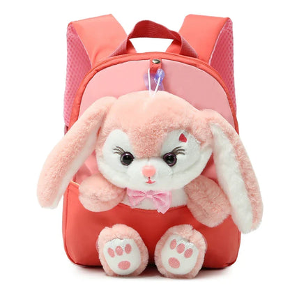 Mochi | Mochila infantil con conejo de peluche y cremallera