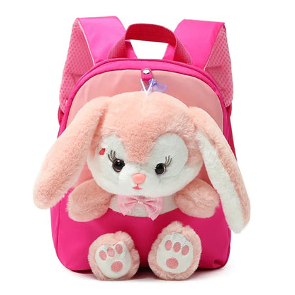 Mochi | Mochila infantil con conejo de peluche y cremallera