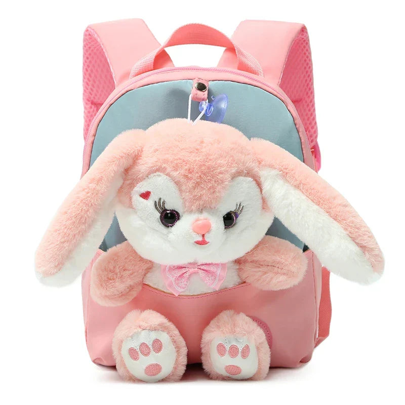 Mochi | Mochila infantil con conejo de peluche y cremallera