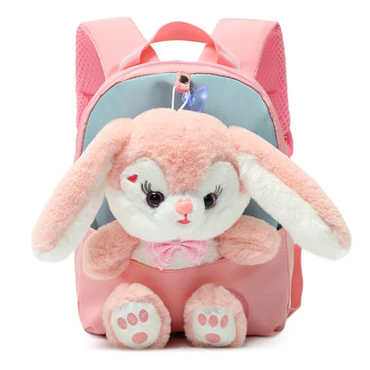 Mochi | Mochila infantil con conejo de peluche y cremallera