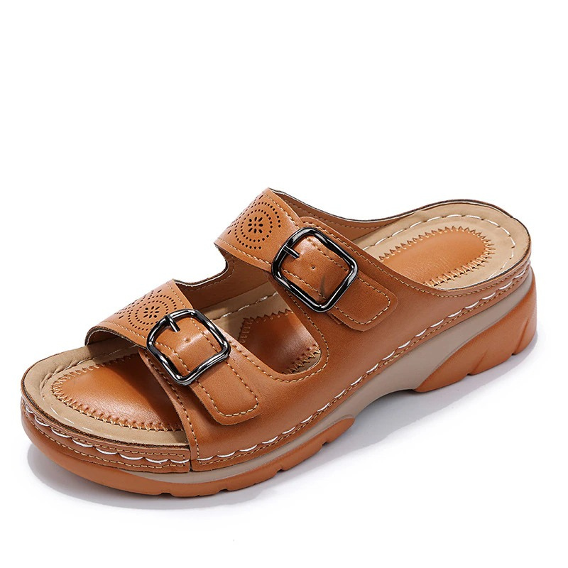 Sara | Orthopädische Damensandalen mit doppelter verstellbarer Schnalle