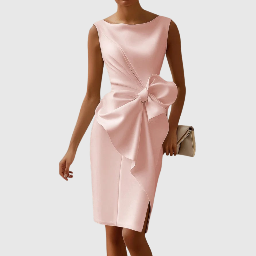 Montserrat | Robe midi sans manches avec détail croisé