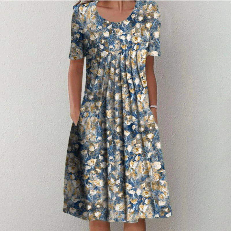Aroha | Vestido casual con estampado floral y bolsillos