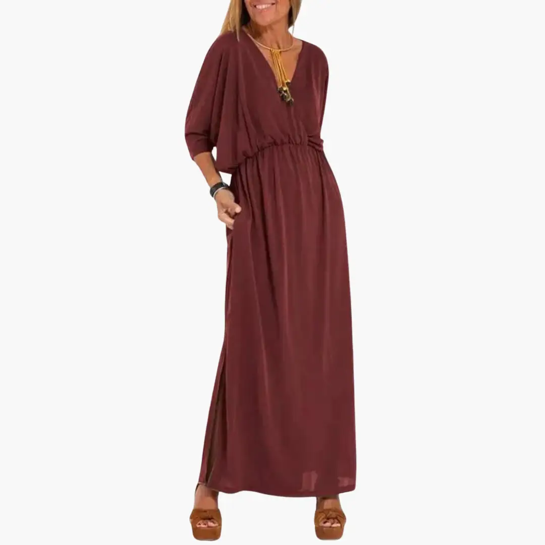 Pilar | Vestido para mujer con cuello en V y diseño largo