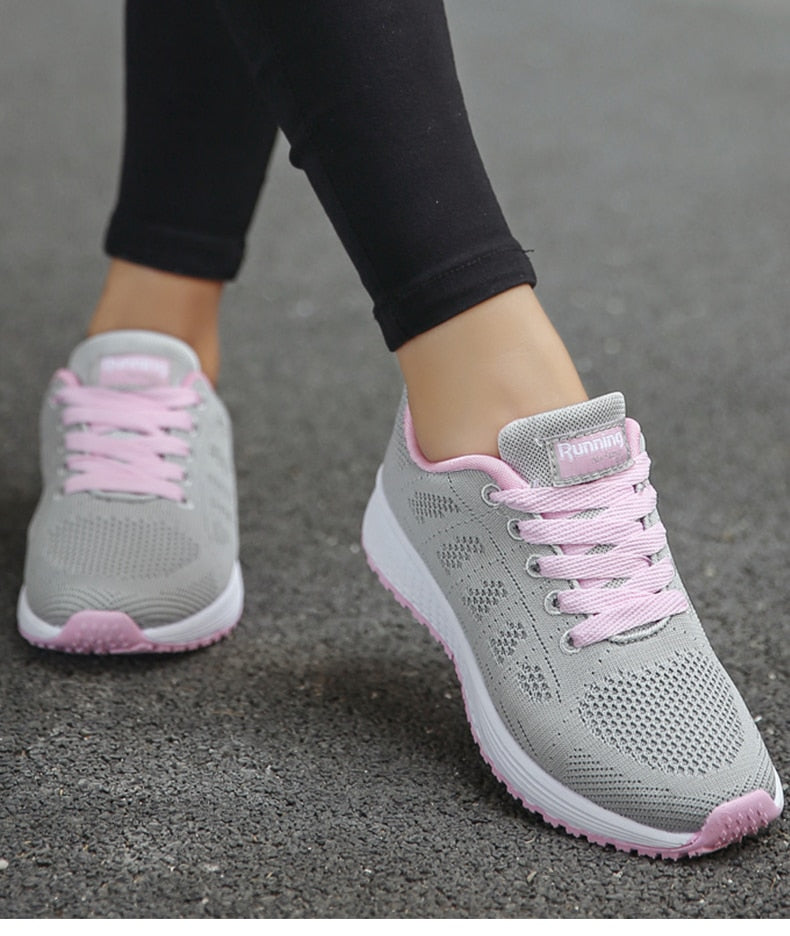 Blanca | Zapatillas ortopédicas con malla transpirable y cordones