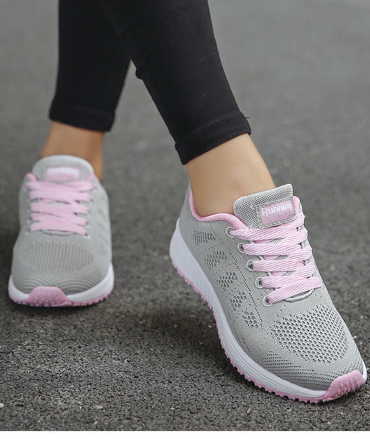 Blanca | Zapatillas ortopédicas con malla transpirable y cordones
